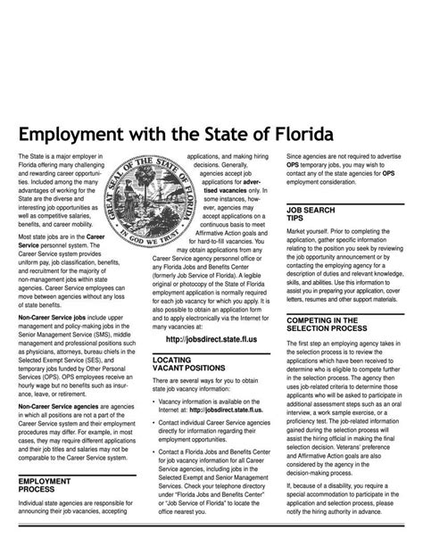 State of Florida Careers .